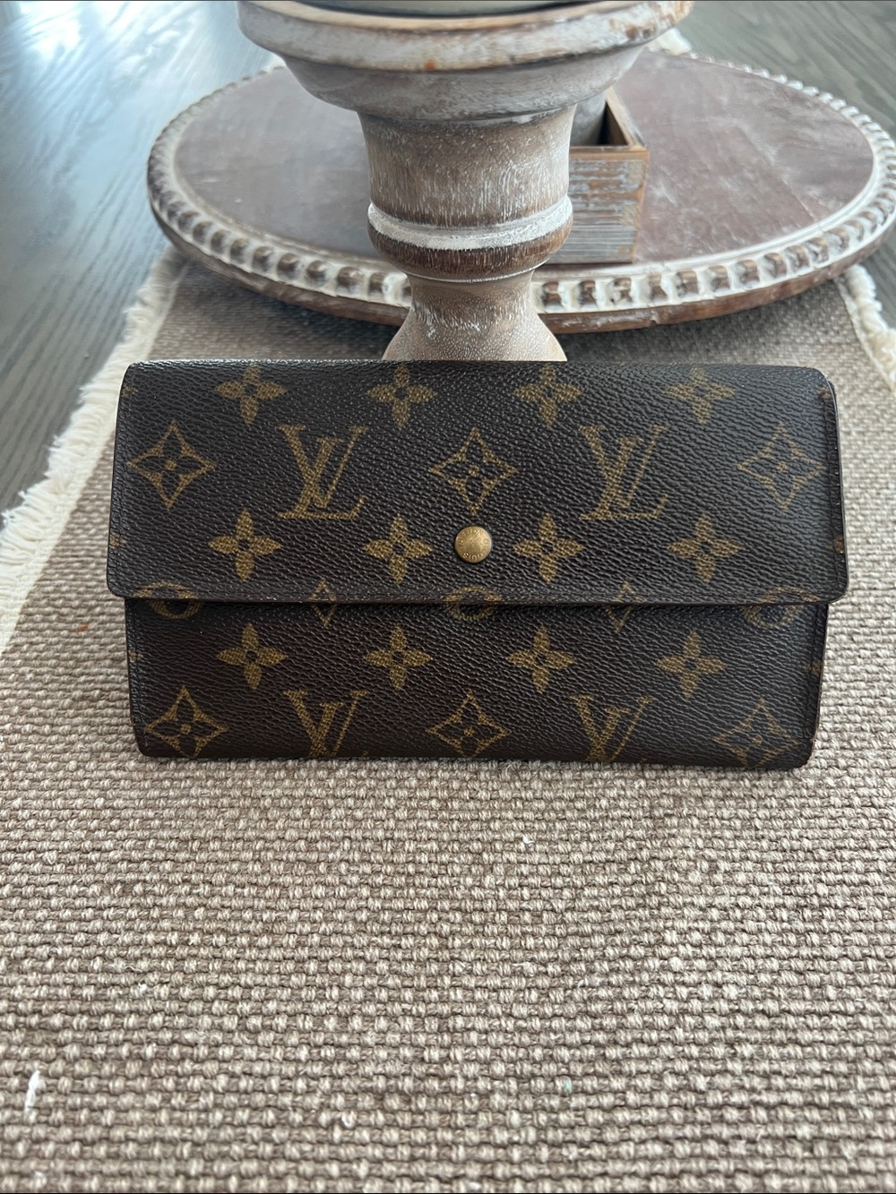 Louis Vuitton Monogram Continental Wallet in Brown and Gold